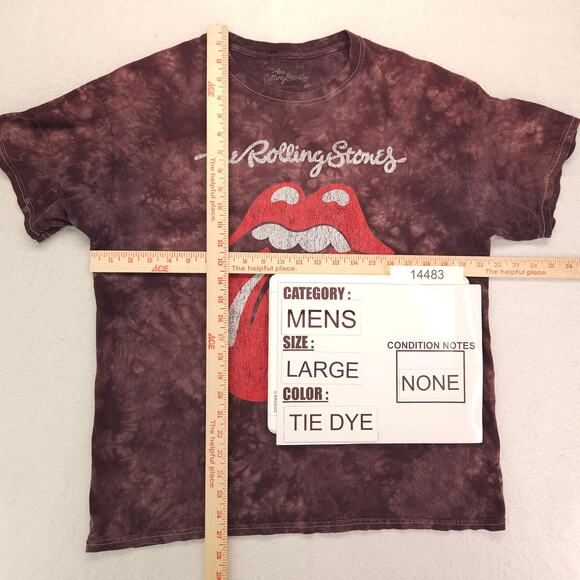The Rolling Stones Band Crew Neck Short Sleeve T Shirt Mens Size L Tie Dye - Picture 5 of 9